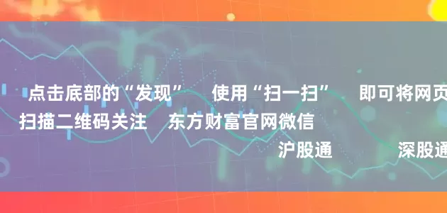 郑州配资平台 点击底部的“发现” 使用“扫一扫” 即可将网页分享至朋友圈 扫描二维码关注 东方财富官网微信 沪股通 深股通